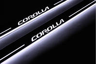 Накладки на пороги с подсветкой для Toyota Corolla XI (2013-2019)