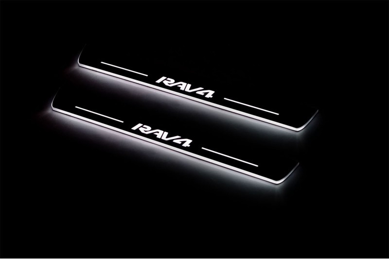 Накладки на пороги с подсветкой для Toyota RAV4 V (2019-н.д.) - фото 7 - id-p1026292604
