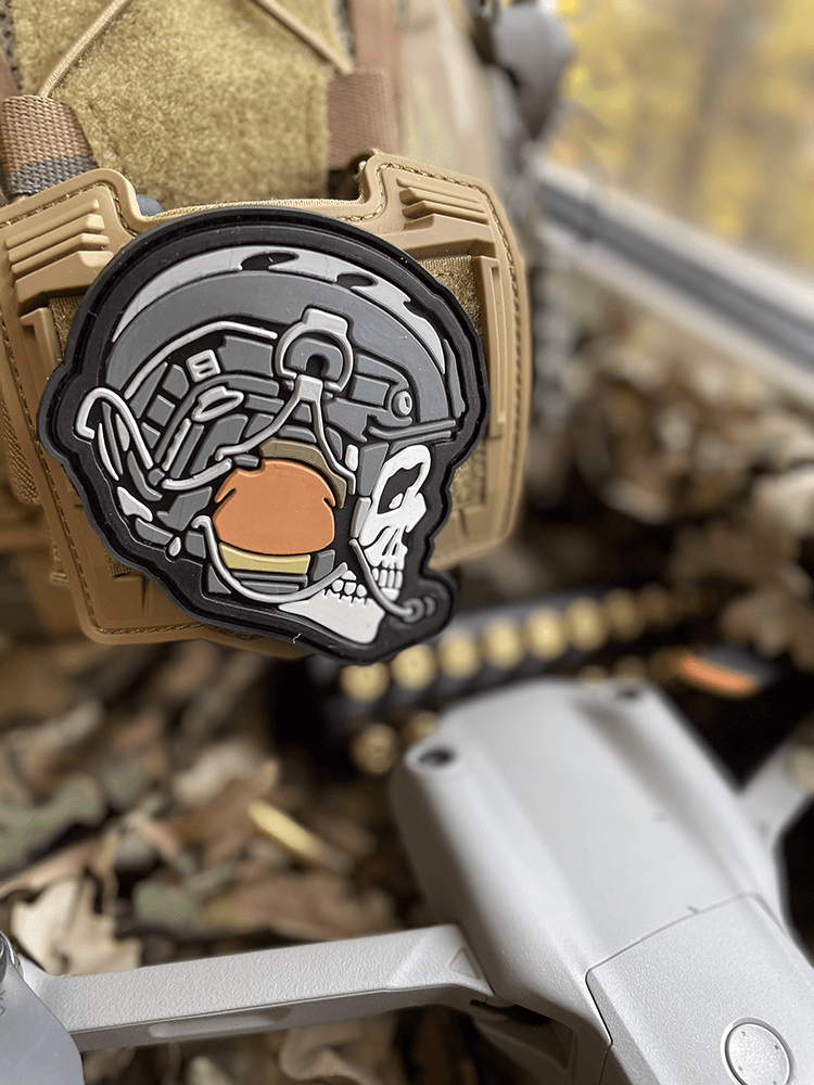 Гумовий шеврон Череп з липучкою велкро, фото 1