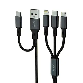 Кабель Budi DC203T5 Combo 6 in 1 |1.2m, 2.4A|, фото 3