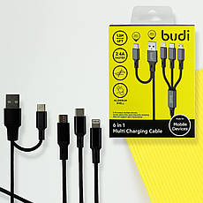 Кабель Budi DC203T5 Combo 6 in 1 |1.2m, 2.4A|, фото 4
