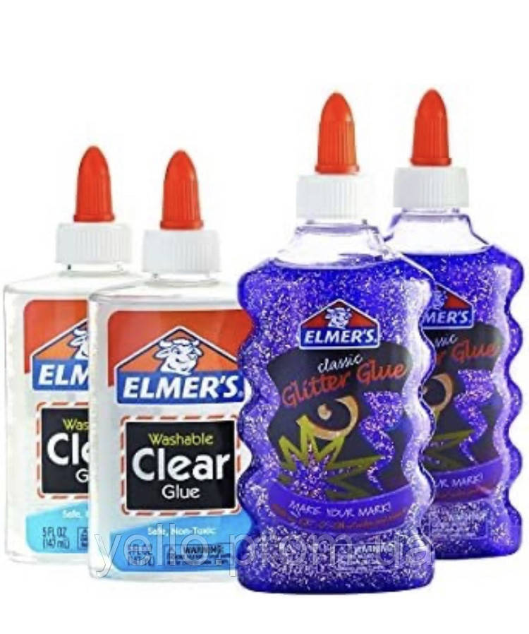 Elmers Glue Slime Starter Kit, Прозрачный Школьный Клей и Фиолетовый ...