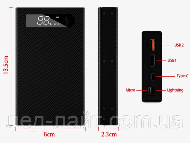 power bank 18650 5 PD корпус