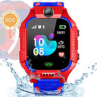 Умные детские смарт часы с GPS камерой прослшукой и родительским контролем Smart Baby Watch Q19 Красные WLB
