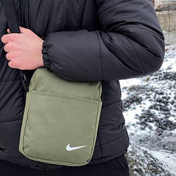 Чоловіча сумка хакі через плече Nike, Найк месенджер, барсетка