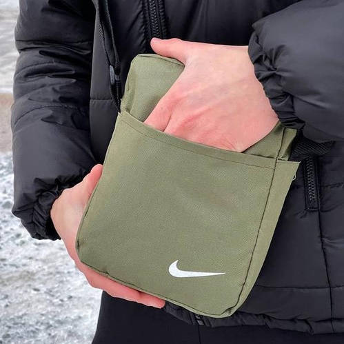 Мужская сумка хаки через плечо Nike, Найк мессенджер, барсетка, цена ...