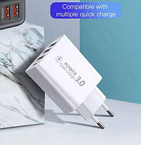 Зарядний пристрій для смачних пристроїв, з Type C + 3 USB-портами, Немає швидкого заряджання!!, фото 2