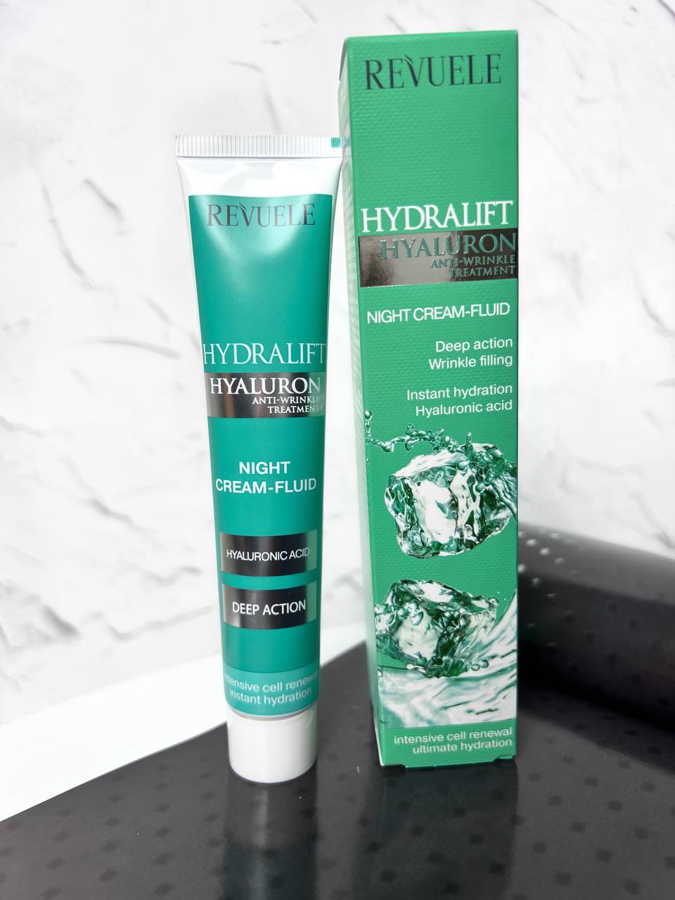 Крем-флюїд нічний Hydralift Hyaluron Revuele, 50 мл