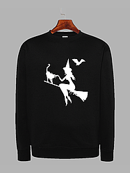 Світшот з принтом Хеллоуїн Witch and Cat