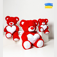 Мягкая игрушка медведь Ангелочек 60см Плюшевый мишка красный с сердцем Лучший подарок любимой