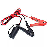 Кабель перехідник крокодили на прикурювач 1 метр (кабель 2 мм, якісні крокодили, розетка), фото 3
