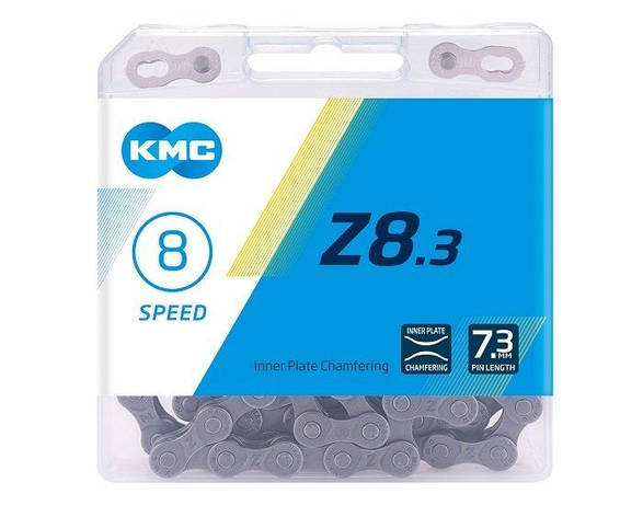 Ланцюг для велосипеда KMC Z8.3 (303705) із замком, 114 ланок, в інд. пакованні, grey, фото 1