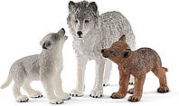 Schleich 42472 Волчица дикой природы с детенышами