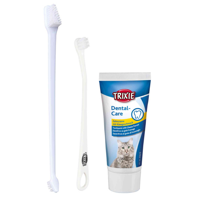 TRIXIE TX-25620 Набір для ротової порожнини Trixie для котів, паста і 2 щітки