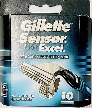 Змінні касети для бритви Sensor Excel Gillette 10 шт. Жилет Сенсор Ексель