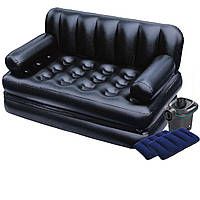Надувний диван Bestway 75054-3, 188 х 152 х 64 см, з електричним насосом та подушками.