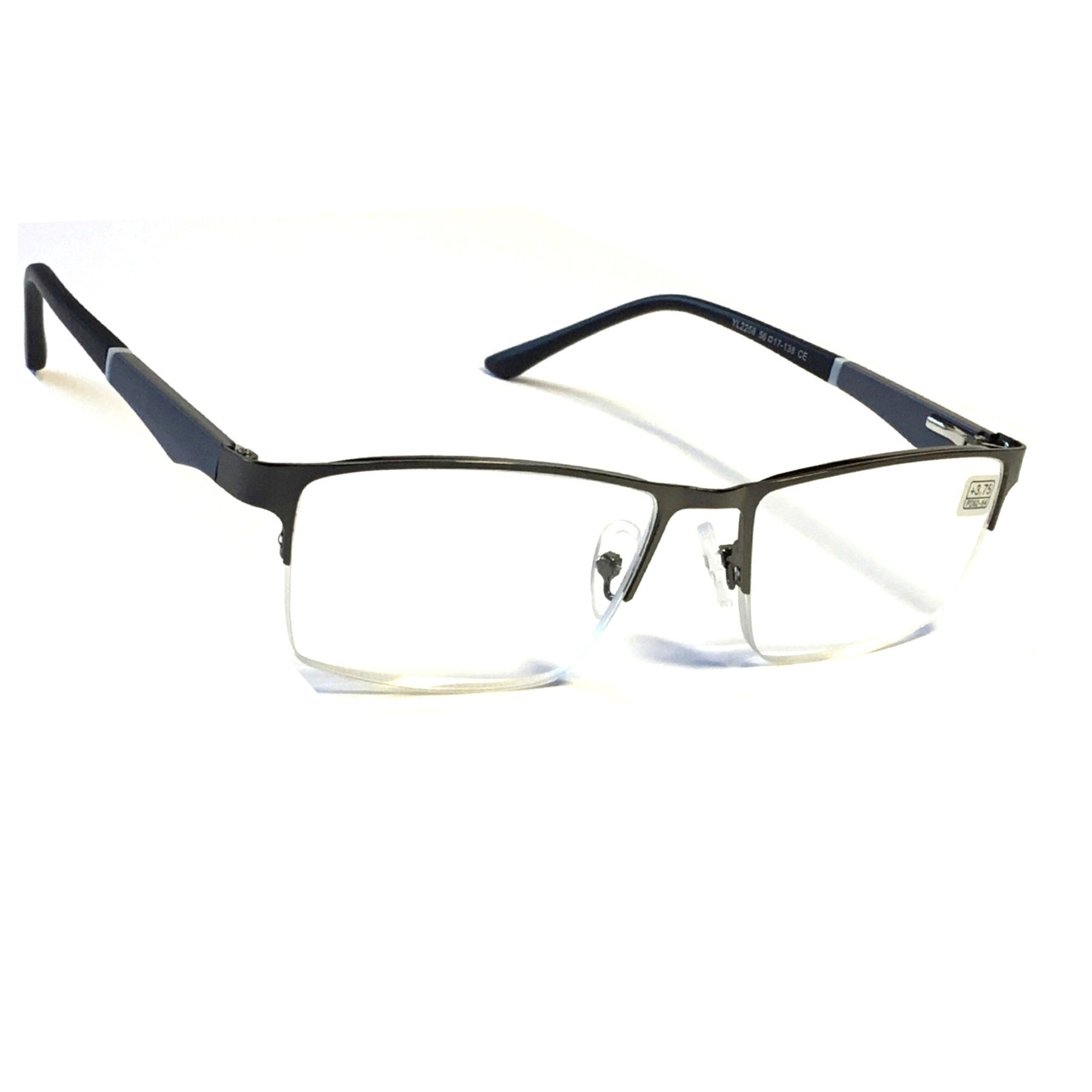 Напівоправні універсальні металеві окуляри 2258 з сірою смужкою