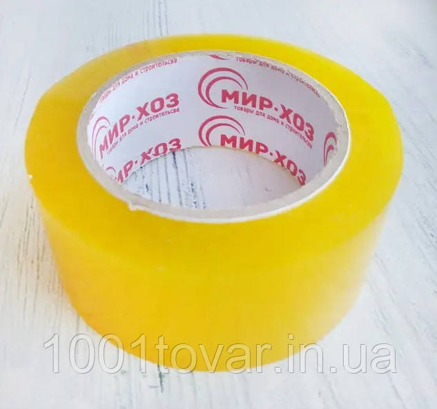 Скотч щільний односторонній скотч прозорий 1000 Світ Госп, фото 1