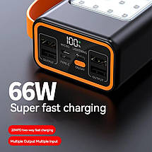 Портативний зарядний пристрій Powerbank повербанк зі швидким заряджанням 66 W 40000 мА·год, фото 5