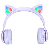 Навушники бездротові Bluetooth HOCO Cat ear kids W39, рожеві, фото 2