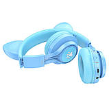 Навушники бездротові Bluetooth HOCO Cat ear kids W39, рожеві, фото 3