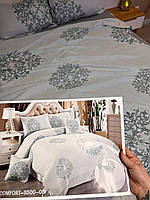 Евро 230 х 250 комплект постельного белья элитный, турецкий сатин с теплым трикотажем, 4 наволочки