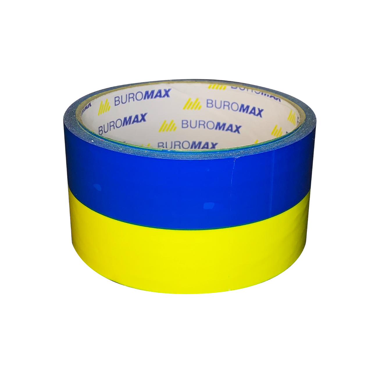 Клейка стрічка Buromax 48 мм х 35 м Синьо-жовта 6 шт (BM.7007-85), фото 1