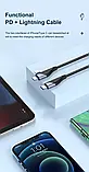 Кабель  два в одному Type-C to Type-C/Lighning (1.2 м) PD 60W  шнур для швидкої зарядки iPhone, смартфона, ноутбука, фото 3