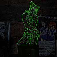 Акриловий 3D світильник-нічник Джолін Кудзе дочка Джотаро Куджо 2 зелений