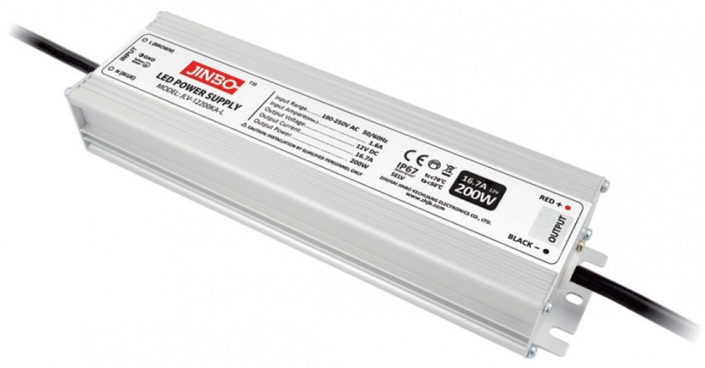 Блок живлення 24 вольт 200 Вт JLV-24200KA-L герметичний IP67 JINBO 18757о