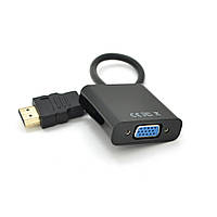 Конвертер VEGGIEG H-V1B HDMI (тато) на VGA (мама) 25 cm, Black, Пакет