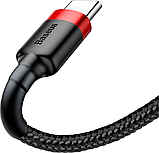 Кабель Baseus Cafule USB for Type-C 3A 0.5m red black (CATKLF-A91), фото 4