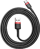 Кабель Baseus Cafule USB for Type-C 3A 1m red black (CATKLF-B91), фото 5