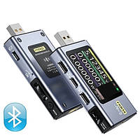 USB тестер профессиональный Fnirsi FNB 58 Синий c Bluetooth и дисплеем