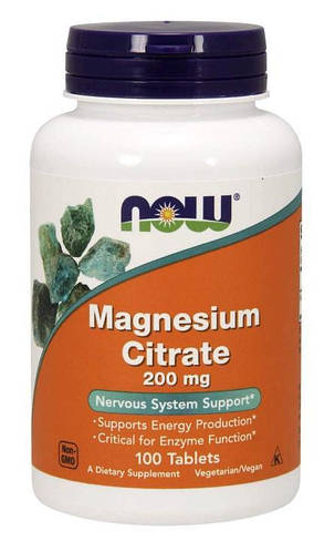 Купить Магний NOW FOODS MAGNESIUM Citrate 200 mg 100 таблеток, цена 628 ...