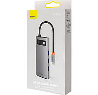 USB-Hub адаптер Baseus Metal Gleam 5в1 Type-CDeX*HDMI4K Gray
