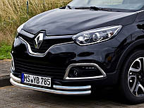 Передній захист ус подвійний d60/60 (нерж) Renault Captur 2013-