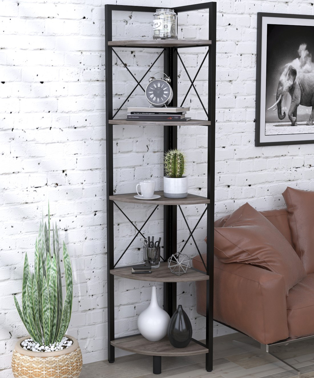 Відкритий стелаж офісний кутовий L-175 ТМ Loft Design