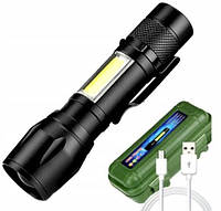 Светодиодный карманный фонарик Мощный ручной фонарик на USB Д
