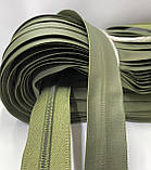 Рулонна спіральна блискавка прогумована(водовідштовхувальна) хакі Тип 7, фото 2