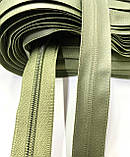 Рулонна спіральна блискавка прогумована(водовідштовхувальна) хакі Тип 7, фото 3