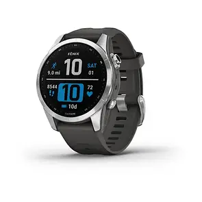 Смарт-годинник Garmin Fenix 7S сріблястий з ремінцем графітового кольору