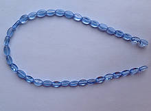 Намистина Овал плоский колір блакитний 6*9 мм