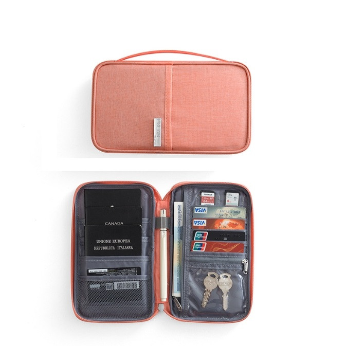 Органайзер для документів дорожній Кораловий, 22*12.5*2 см