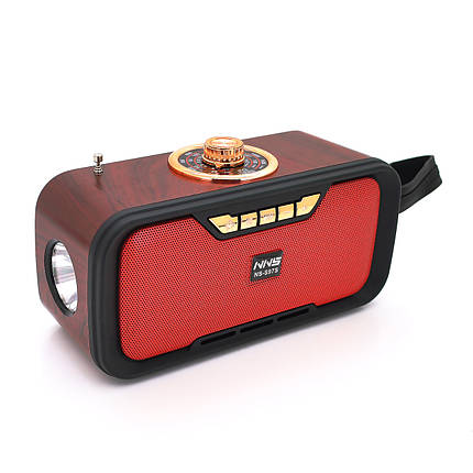 Радіо з ліхтариком NS-S270-S, FM/AM/SW радіо+Solar, Входи: TFcard, USB, Wireless speaker, Bluetooth, Red, Box, фото 1