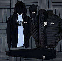 (п) ФЛІС Комплект з курткою The North Face (худи на змійці+штани+футболка+кепка+куртка)