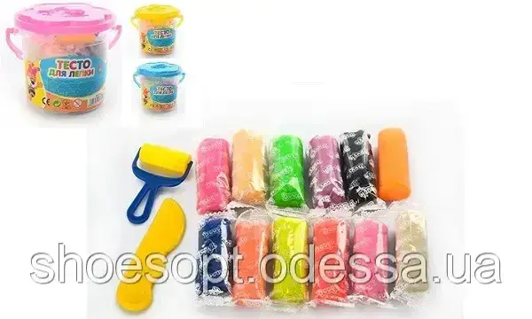 Тісто для ліплення у відрі 12 стиків, інструменти, фото 1