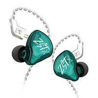 Гібридні навушники KZ ZST X зі знімним кабелем Green