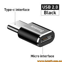 BaseUS OTG перехідник з MICRO USB мама на USB TYPE C тато адаптер конвертер
