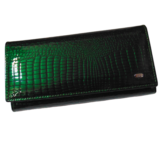 Гаманець шкіра лак Sergio Torretti W501 зелений, фото 1